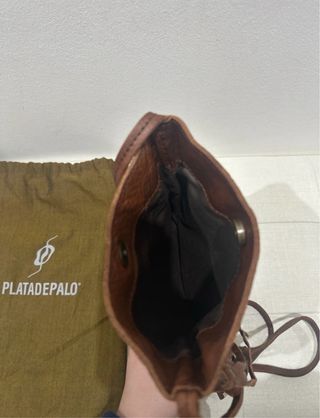 Bolso Cuero Plata de Palo Flecos y Tachuelas