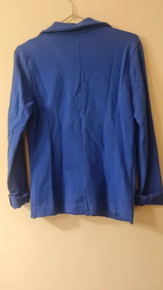 Americana azul de algodón