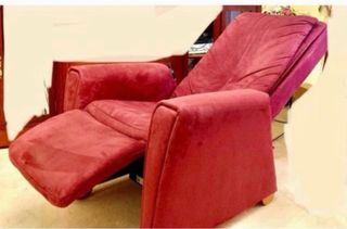 Sofá masaje tela y terciopelo rojo