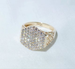 Anillo Oro 14k Diamantes Naturales Junie Cocktail