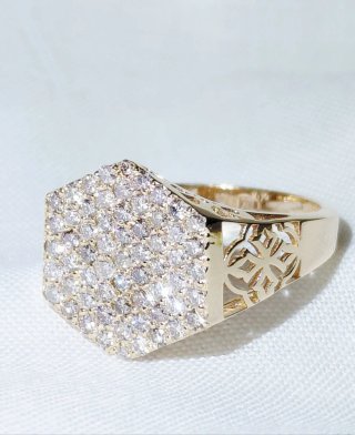 Anillo Oro 14k Diamantes Naturales Junie Cocktail