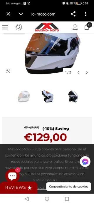 Casco Yema YM925 Negro