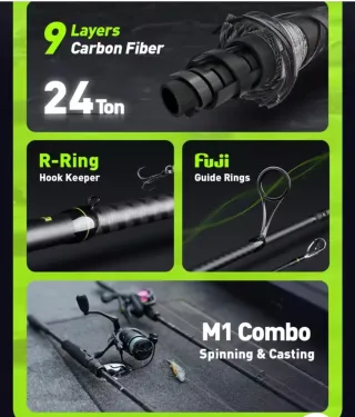 Caña de pescar Handing M1 Carbono