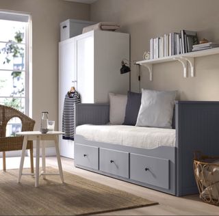 Sofá Cama Ikea Gris con Cajones