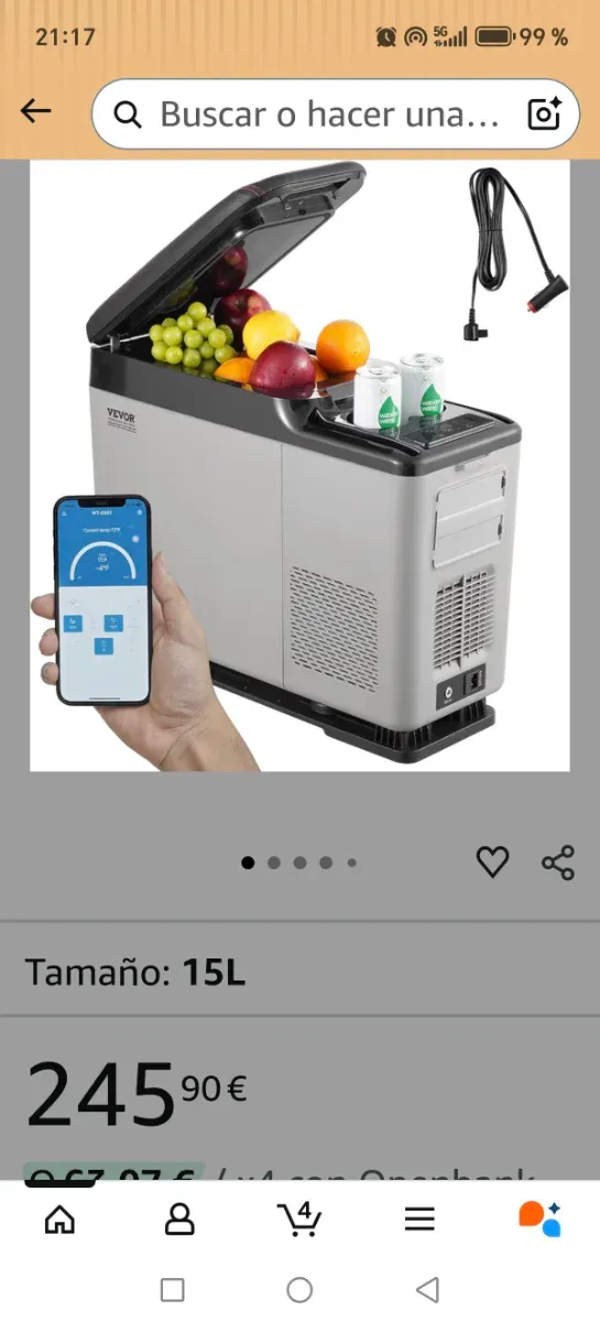 Nevera Portátil Coche 15L VEVOR