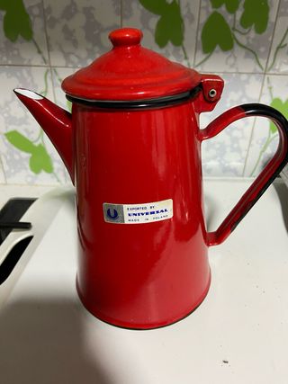Cafetera Esmaltada Roja Vintage Nueva