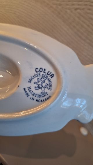 Salsera vintage porcelana azul y blanco