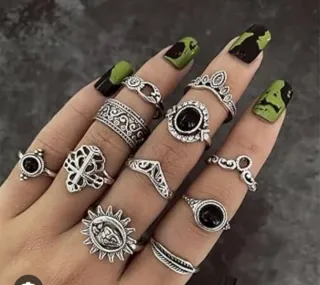 Conjunto Anillos Estilo Boho Vintage