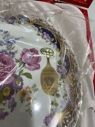 Conjunto Prato Bolo Porcelart com 6 Garfos
