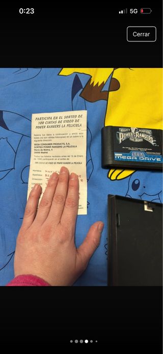 Juego Mega Drive Mighty Morphin Power Rangers