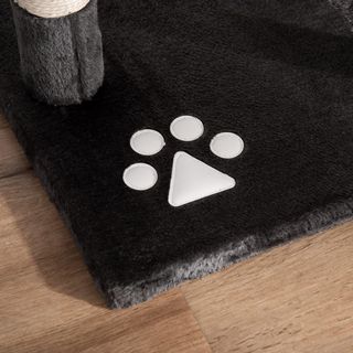 Grattatoio per Gatti da Soffitto con Altezza Regolabile 240-260 Cm, Albero per Gatti Multilivello con Lettini, Amache e Scale, Corde di Sisal, Grigio