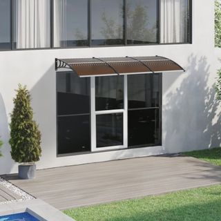 Toldo para Ventana y Puerta 40" x 120", Policarbonato UPF 50+ para Entrada Exterior, Toldo de Sobrepaso para Puerta Frontal, Protección UV, Lluvia, Nieve, Hoja Hueca