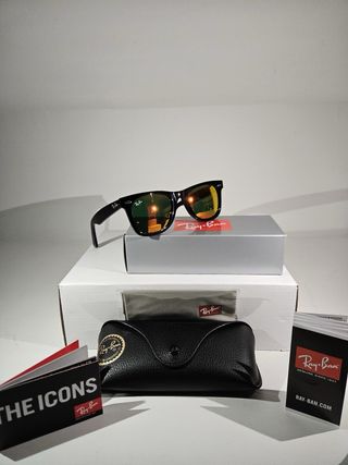 Occhiali Ray Ban Wayfarer Nero Lenti Arancio