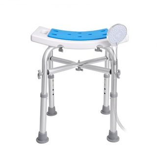 Silla de Ducha, Taburete de Ducha de Altura Ajustable con Soporte de Barra Cruzada, Asiento de Ducha para Ducha o Bañera, Taburete Antideslizante para Ancianos, Discapacitados o Personas con Movil...