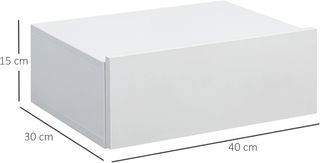 Set di 2 Comodini Sospesi per Camera da Letto, Comodini Moderni con Fissaggio a Parete, in Legno Bianco, 40X30X15Cm