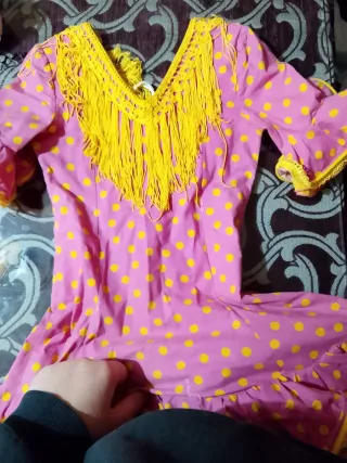 Traje Gitana Rosa y Amarillo