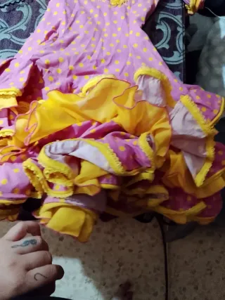 Traje Gitana Rosa y Amarillo