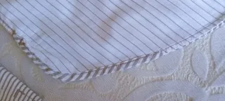 Camisa Mango Rayas beis y blancas