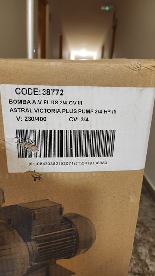 BOMBA PISCINA Victoria Plus 3/4 CV TRIFASICA