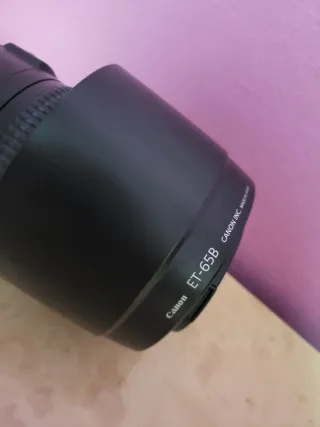 Canon 70‑300mm + parasol ET-65B + Filtro UV 58mm