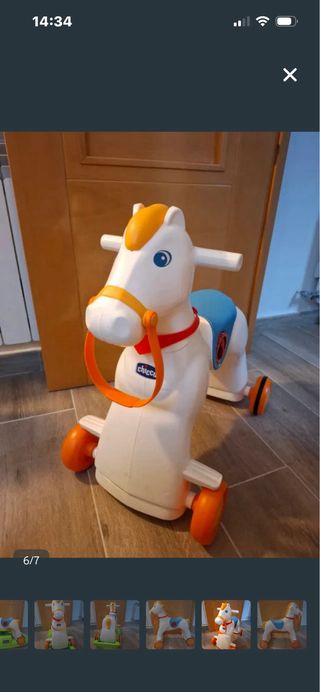 Cavallo dondolo e passeggino Chicco