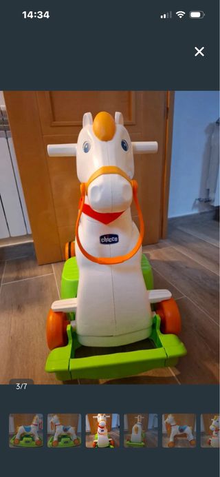 Cavallo dondolo e passeggino Chicco
