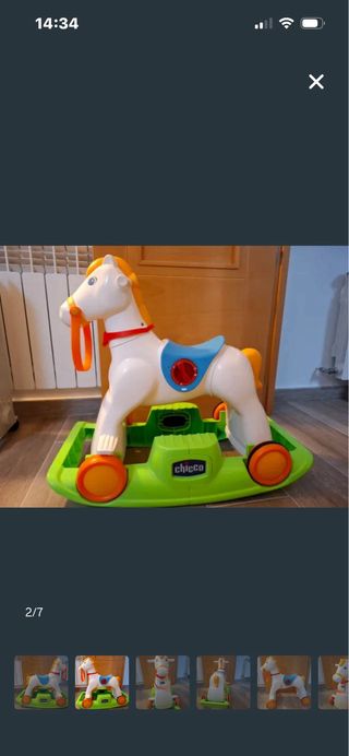 Cavallo dondolo e passeggino Chicco