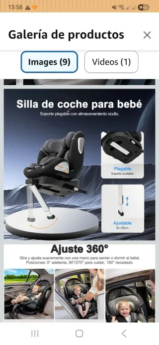 Silla de coche para bebés 0-12 años