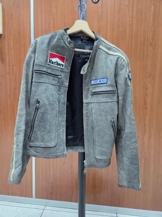 Chaqueta Cuero Moto Sparco Retro