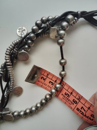 Pulsera Uno de 50 Cuero y Plata