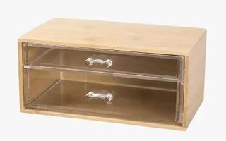 Organizzatore in Bambù con 2 Cassetti per Cosmetici