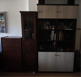 Conjunto Muebles Salón Madera Oscura