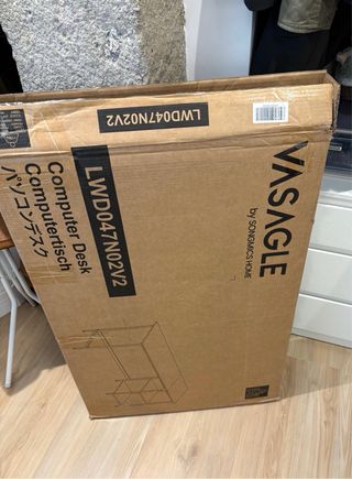 Mesa escritorio metal blanco y madera