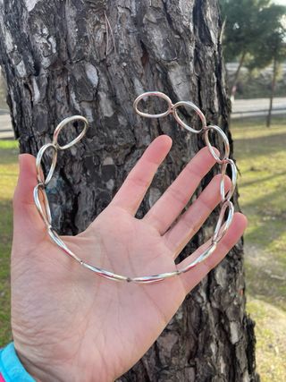 Collar tipo choker plateado