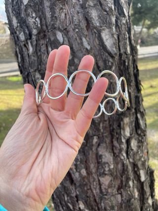 Collar tipo choker plateado