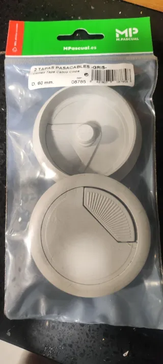 2 Tapas Pasacables Gris D. 60mm
