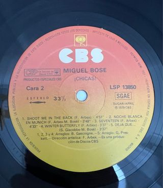 Miguel Bosé - Chicas / vinilo