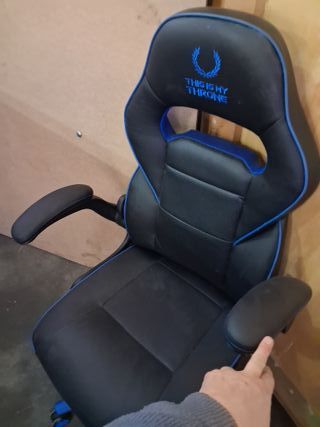 Sedia da Gaming Trono Nera e Blu