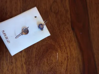 Pendientes plata ley esmaltados azul