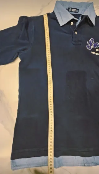 Polo SUERTE uomo blu manica lunga