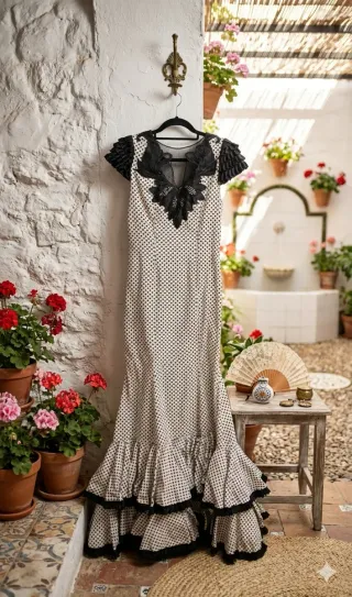 Traje de flamenca lunares talla 36