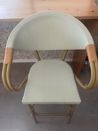 4 Sgabelli con schienale e braccioli