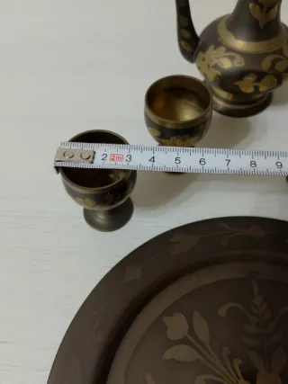 Juego Té Árabe Vintage Metal Dorado