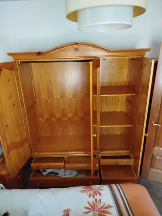 Armario de madera con espejo