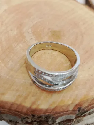Anillo Plata y Circonitas Talla Grande