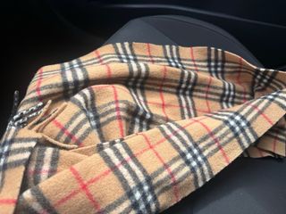 Bufanda Burberrys Original Beige y Rojo