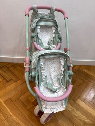 Carrito gemelar para muñecas