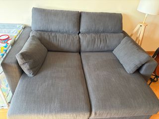 Sofá 2 plazas tela gris