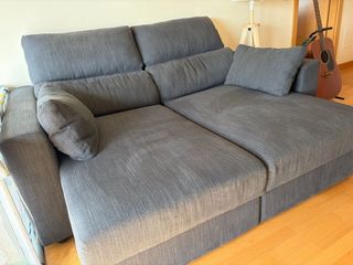 Sofá 2 plazas tela gris