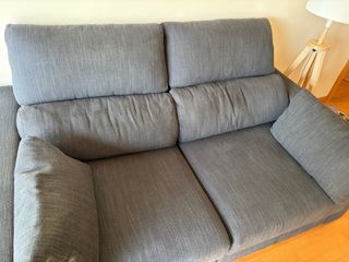 Sofá 2 plazas tela gris